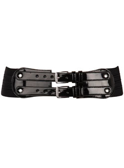 Dorothy Perkins Black double buckle waist belt