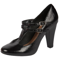 Dorothy Perkins Black double strap T-bar shoes
