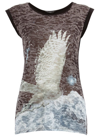 Dorothy Perkins Black eagle longline t-shirt DP56269002