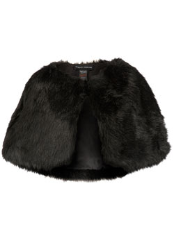 Dorothy Perkins Black faux fur cape