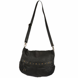 Dorothy Perkins Black flapover leather bag