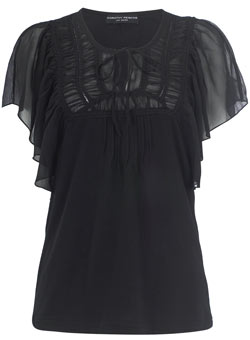 Dorothy Perkins Black full sleeve crochet top