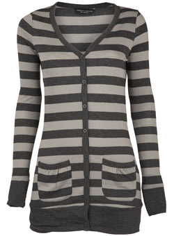 Black/grey stripe cardigan
