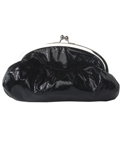 Dorothy Perkins Black half moon clutch bag