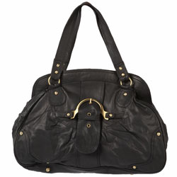 Dorothy Perkins Black hard collar leather bag