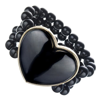 Dorothy Perkins Black heart stretch bracelet