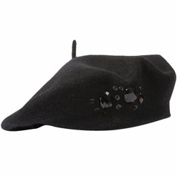 Black jewelled beret