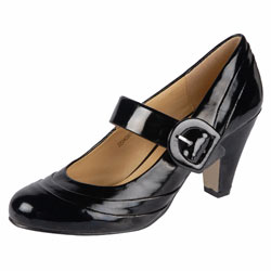 Dorothy Perkins Black large buckle shoes
