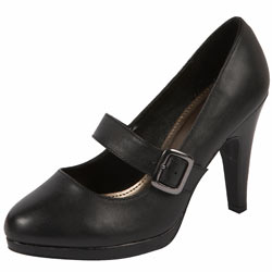 Dorothy Perkins Black leather bar shoes
