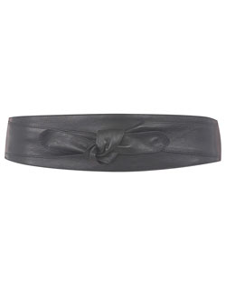 Dorothy Perkins Black leather elastic back sash belt
