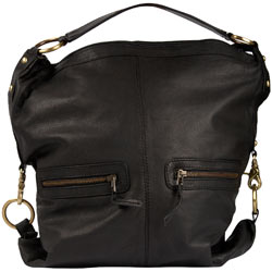 Dorothy Perkins Black leather slouch bag