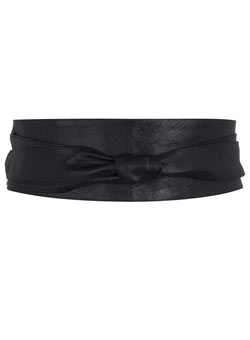 Dorothy Perkins Black leather wrap sash belt