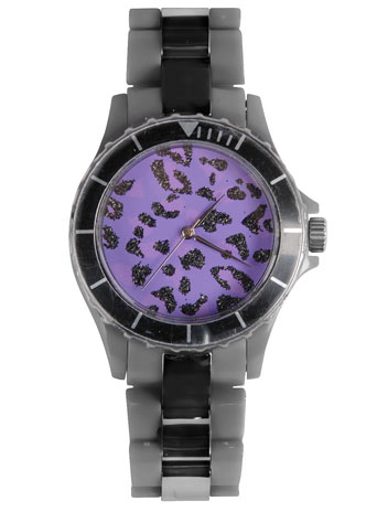 Dorothy Perkins Black leopard print dial watch