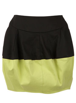 Dorothy Perkins Black/lime lampshade skirt