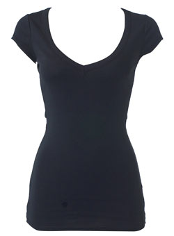 Dorothy Perkins Black long line v top