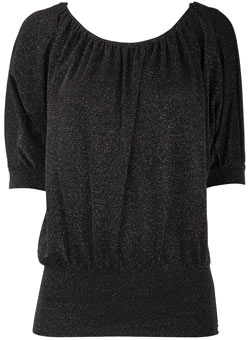 Dorothy Perkins Black lurex batwing top