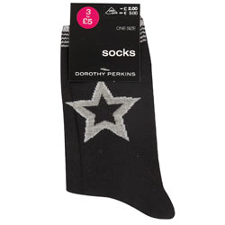 Dorothy Perkins Black/lurex star socks