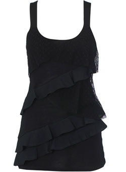 Dorothy Perkins Black mesh tiered vest