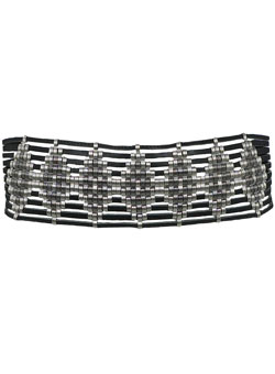 Dorothy Perkins Black metal diamond waist belt