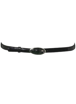 Dorothy Perkins Black oval buckle croc belt