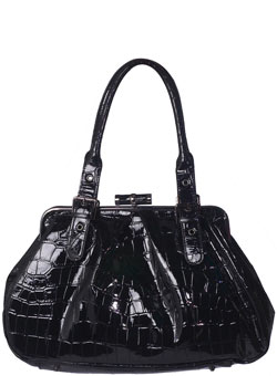 Dorothy Perkins Black oversize croc bag