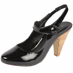 Dorothy Perkins Black patent bar shoes