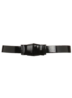 Dorothy Perkins Black patent origami bow belt