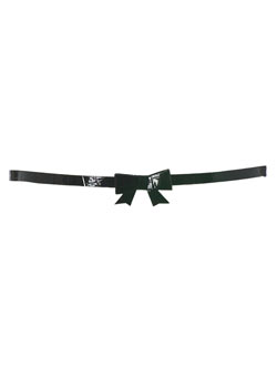 Dorothy Perkins Black patent skinny bow belt