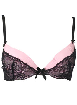 Dorothy Perkins Black/pink lace bra