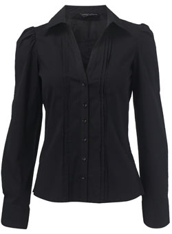Dorothy Perkins Black pintuck shirt