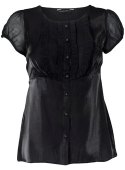 Dorothy Perkins Black plait bib top