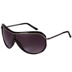 Black plastic visor sunglasses