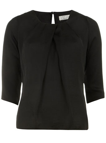 Dorothy Perkins Black pleat neck blouse DP60100329