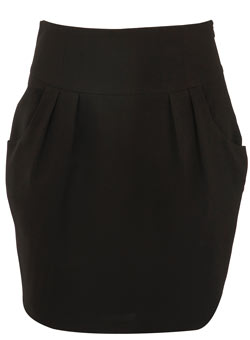 Black pocket tulip skirt