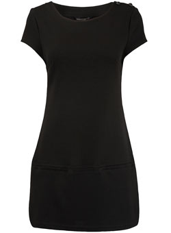 Dorothy Perkins Black ponti pocket shift tunic