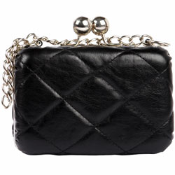 Dorothy Perkins Black quilted box clutch