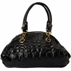 Dorothy Perkins Black quilted croc shell bag