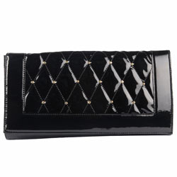 Dorothy Perkins Black quilted stud clutch