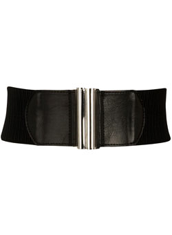Dorothy Perkins Black rib elastic waist belt