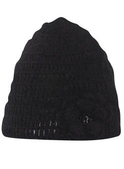 Dorothy Perkins Black rose applique beanie