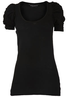 Dorothy Perkins Black ruched sleeve top