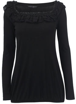 Dorothy Perkins Black ruffle bubble top