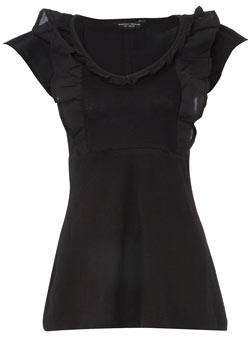 Dorothy Perkins Black ruffle eyelet top