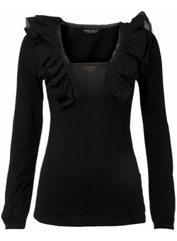 Dorothy Perkins Black ruffle top
