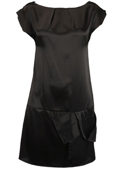 Black satin bow dress