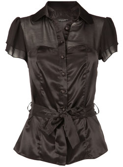 Dorothy Perkins Black satin corset top