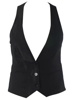 Dorothy Perkins Black shiny waistcoat