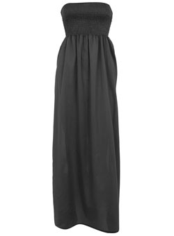 Dorothy Perkins Black shirred bandeau maxi dress