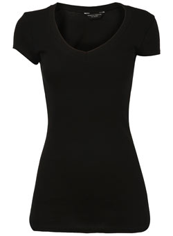 Dorothy Perkins Black short sleeve v-neck top