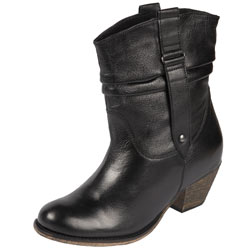 Black side buckle boots